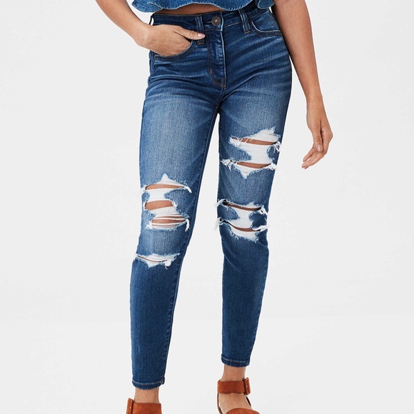 American Eagle Outfitters Denim - American Eagle Ripped High-Rise Skinny Jeans